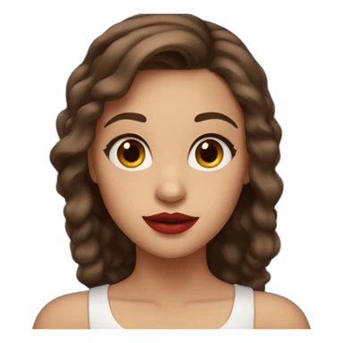Girl with brown hair, brown eyes and big red lips sticker