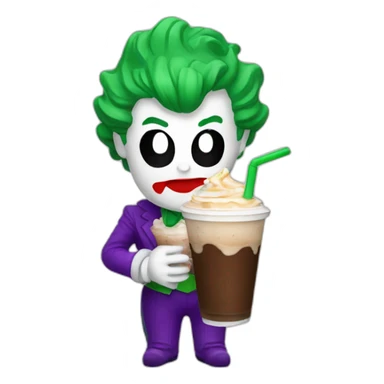 joker drinking frappe sticker