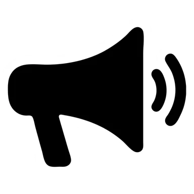 megaphone solid filled icon style, strong shape, no outlines sticker