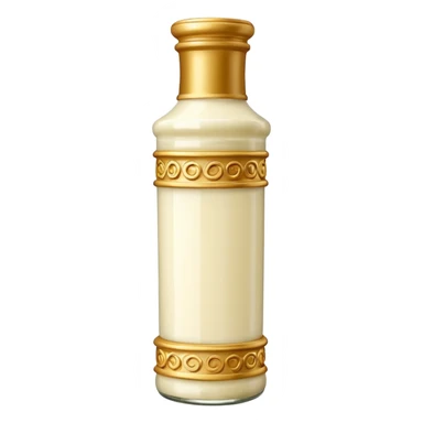 Creamy salad dressing in a bottle shaped like a roman column sticker