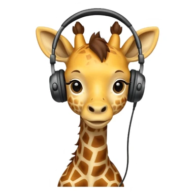 baby giraffe with headphone sticker