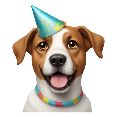 Dog with a party hat  sticker