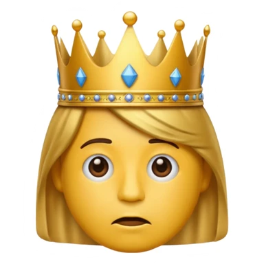 Tired emoji wearing a king’s crown sticker