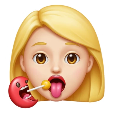 Dil cıkaran(😜) emoji şeker yiyor sticker