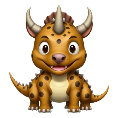 Black pibull dressed as a triceratops  sticker