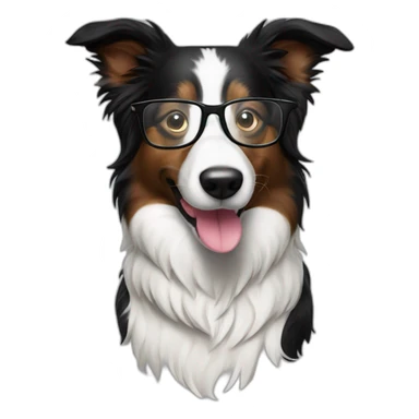 border collie with glasses drinking mojito sticker