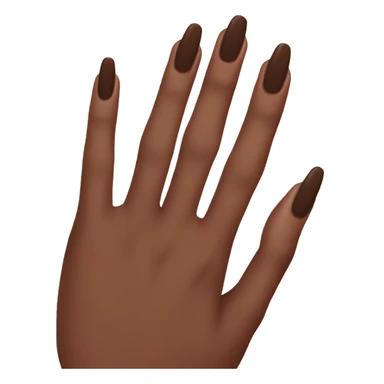 manicure with dark brown square nails sticker