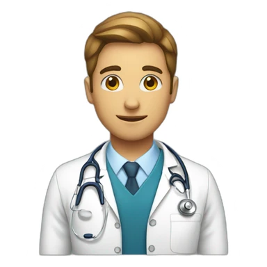 Med student with stethoscope  sticker