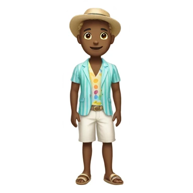 dapper boy in beach attire sticker