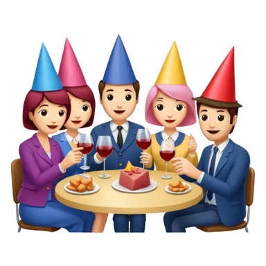 corporate executives enjoying wine Party at a french SPAM meat cafe LANDSCAPE  sticker