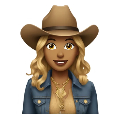 Beyonce with a cowboy hat sticker