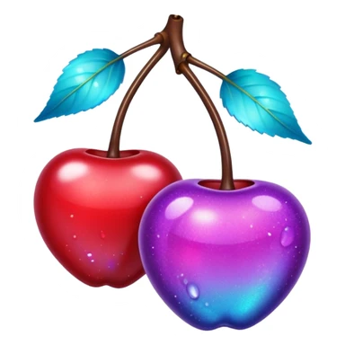 glitter purple and cian 2 cherrys sticker