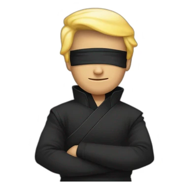 Donanld trump dress like ninja and say Hi sticker
