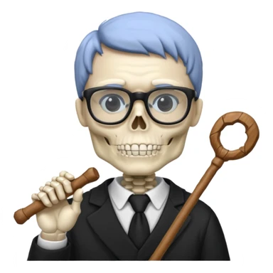 Skeleton Teacher with a stick in his hand  sticker