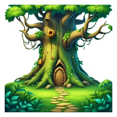 enchanted forest scene sticker
