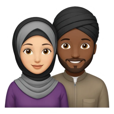 Mixed hijabi wife black husband normal hair  sticker