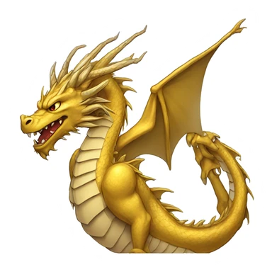 A golden dragon portrait. Very angry and looking left side. Anime style. Very very simple draw. sticker