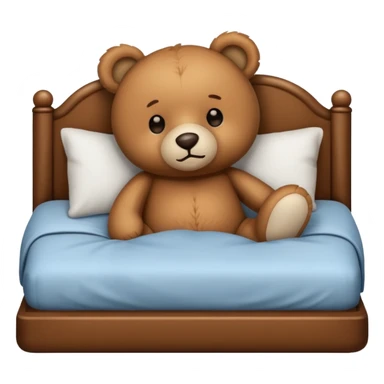 Teddy bear in bed sticker