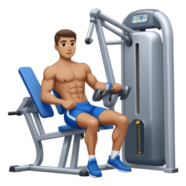 man with blue shorts using side-deltoid-machine sticker
