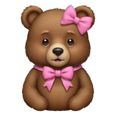 Bear with pink bow sticker