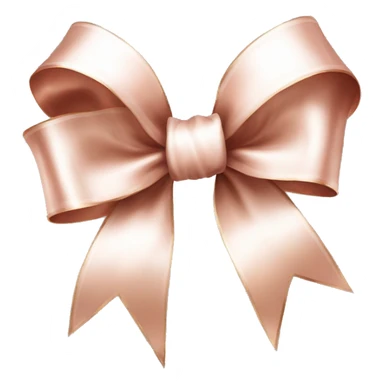 Realistic isolated rose gold bow and edges of the bow lined with white fur. sticker