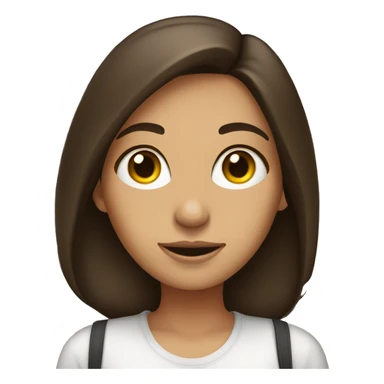 Brunette girl calm after finishing organizing  sticker