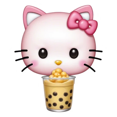 Hello kitty eating boba sticker