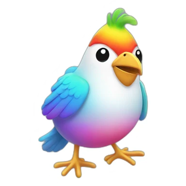 Bird with sock on head farting rainbows sticker