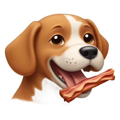 Dog eating bacon sticker