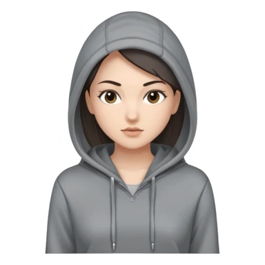 Sasha Gray in gray hoodie full height sticker
