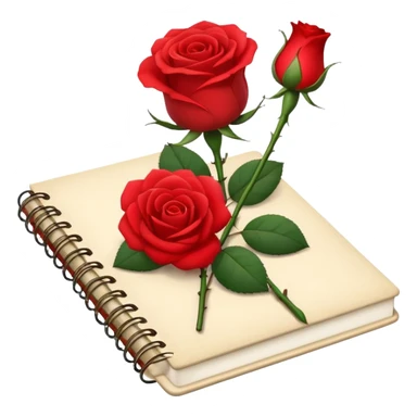 notebook  and rose sticker