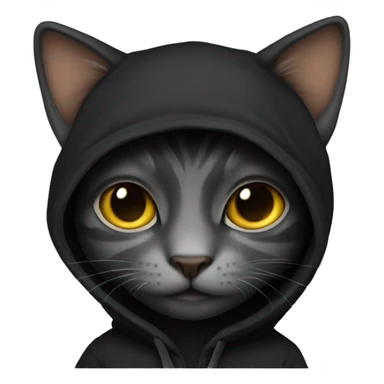 cat with black hoodie sticker
