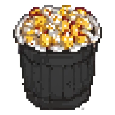 pixel art emoji of a popcorn bucket sticker