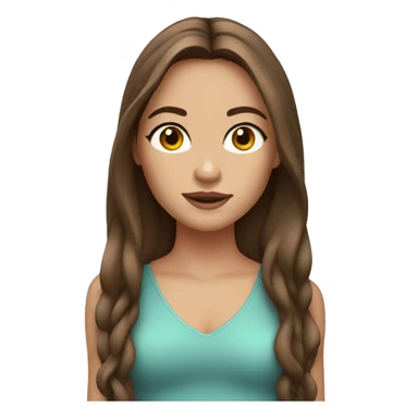 A model with long brown hair, fair skin and brown eyes sticker