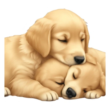 Golden Retriever puppys snuggling sticker