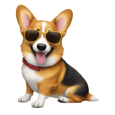 Corgi with sunglasses  sticker