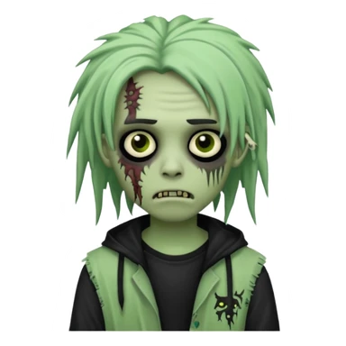 boy zombie with black dreads emo sticker