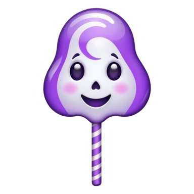 ghost lolipop purple and white sticker