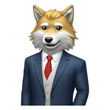 Donald Trump as wolf in suit and hair sticker