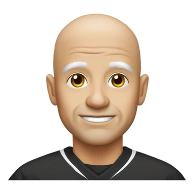 Bald old white skinned Steelers fan no facial hair no mustache hair sticker