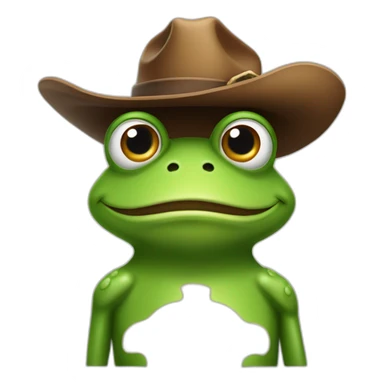 Grenouille avec un chapeau de cow-boy qui fume sticker