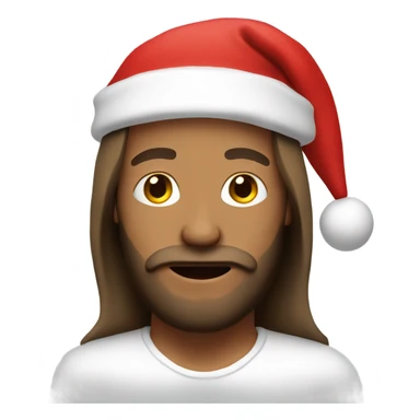 Jesus in a Santa hat sticker
