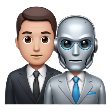 cyborg and business man sticker