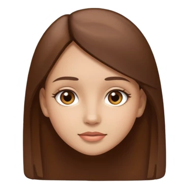 Girl with straight brown hair with brown eyes and light skin  sticker