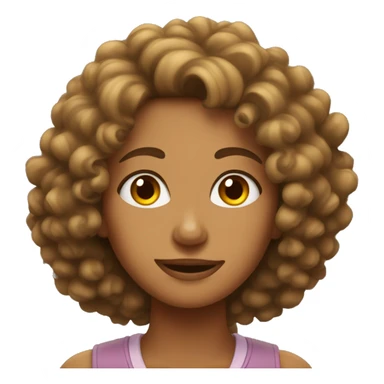 Curly Haired Tan Woman  sticker