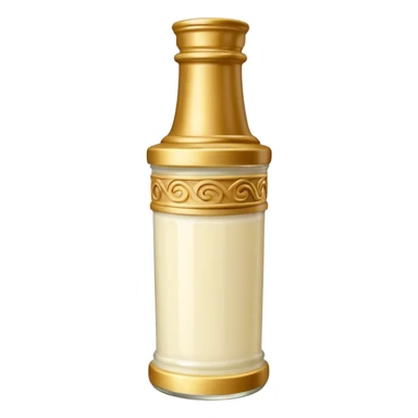 Creamy salad dressing in a bottle shaped like a roman column sticker