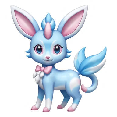 Shiny Sylveon-Amaura-Fakémon-hybrid-creature (full body)  sticker