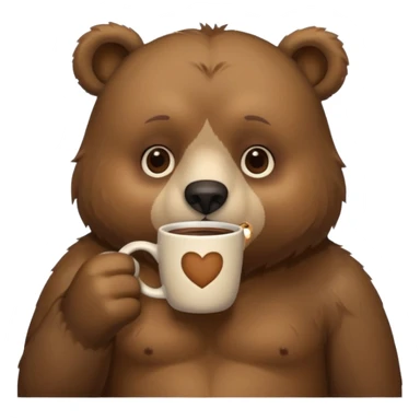 a bear drinking coffee sticker