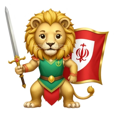 پرچم ایران خورشید و شمشیر به دست شیر sticker