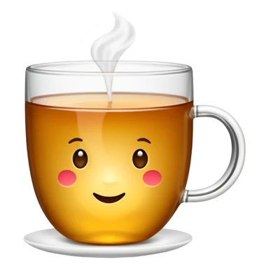 Une tasse de thé chaude avec le sachet de thé qui infuse. sticker